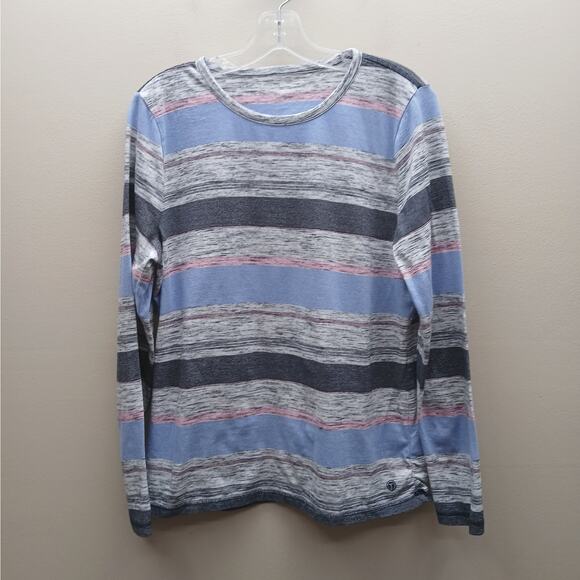 T by Talbots Women's Cotton Striped Long Sleeve Shirt Top Multicolor Size XLP - Picture 1 of 8